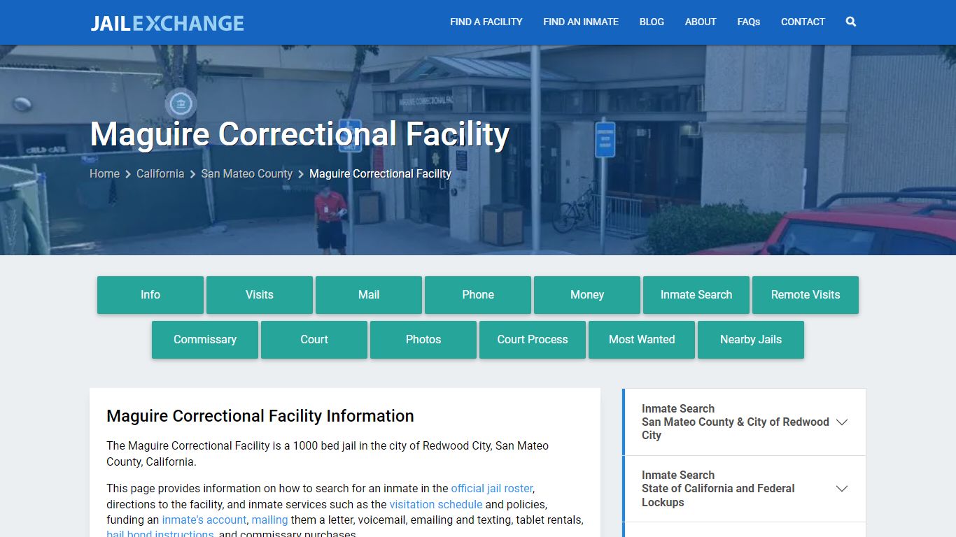 Maguire Correctional Facility, CA Inmate Search, Information
